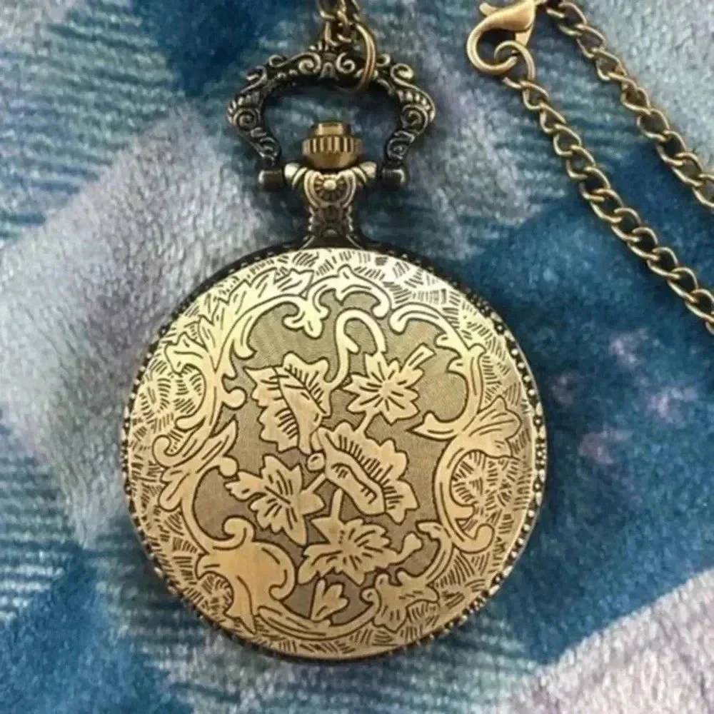 Wild Horse Bronze Pocket Watch and Chain NWT